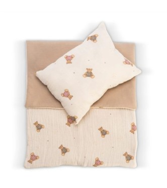 SET EDREDÓN Y ALMOHADA TEDDY MUSA CAMEL