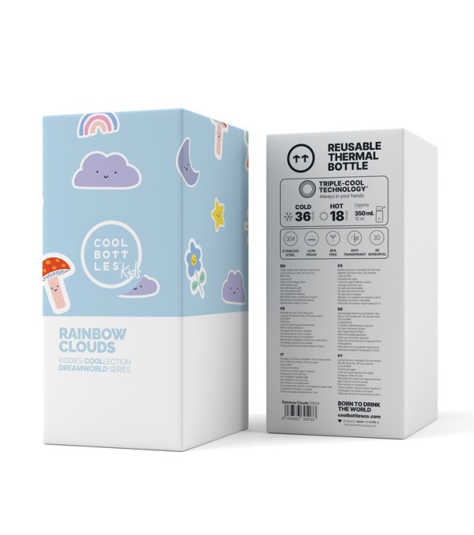 The Kiddie Bottle - Rainbow Clouds 350ml