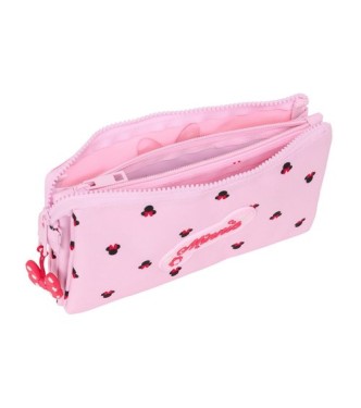 Estuche Triple Minnie Moouse Rosa