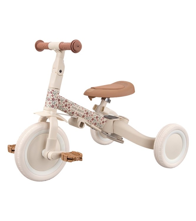 Triciclo con Barra Blanco Flores Little