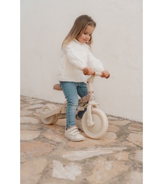 Triciclo con Barra Blanco Flores Little