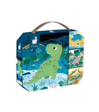 4 Puzzles Dinosaurios (6-9-12-16 PIEZ