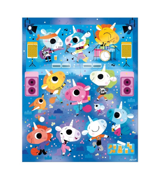 Puzzle Concierto Rock Unicornios - 24 Pz