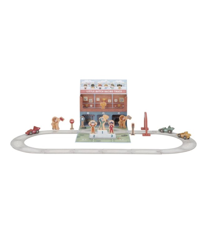 Caja de juego con pista de carreras