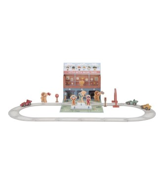 Caja de juego con pista de carreras