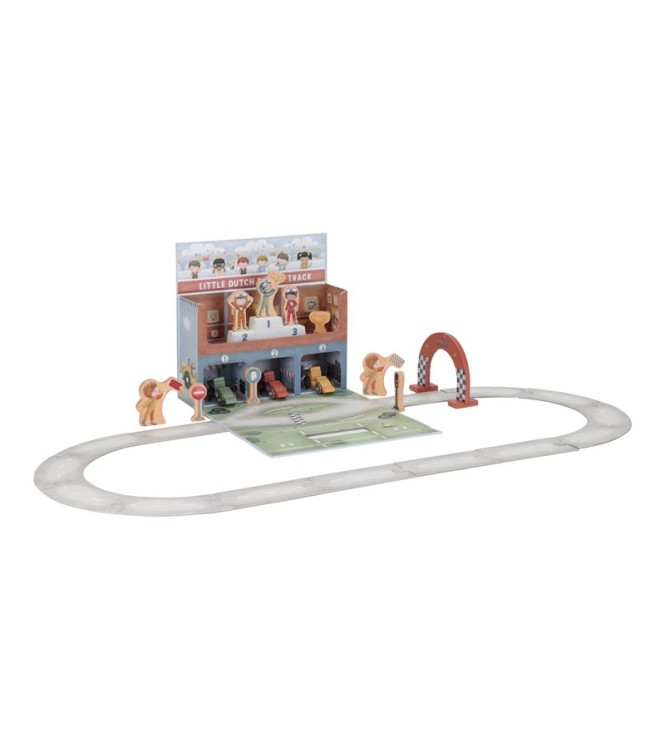 Caja de juego con pista de carreras