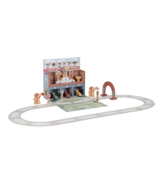 Caja de juego con pista de carreras