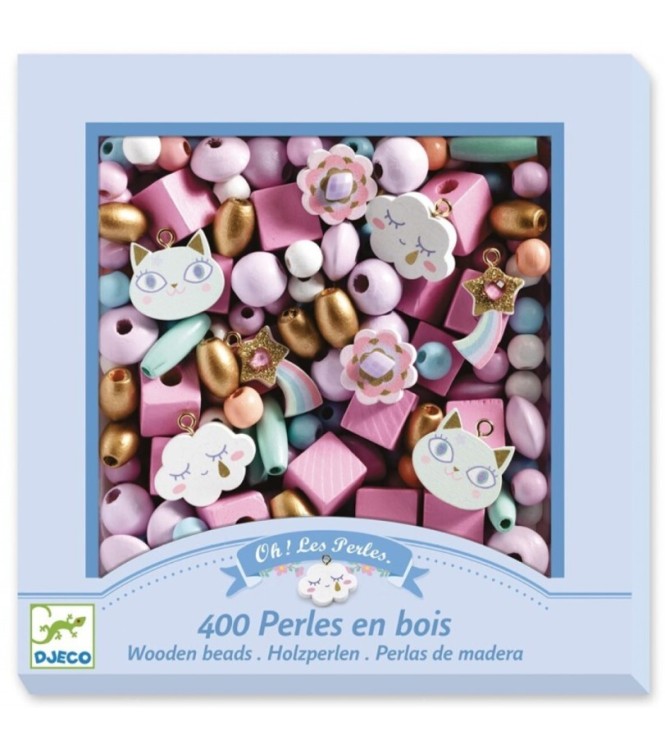 Perlas de madera Arcoiris