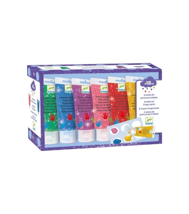 Colores 6 Tubos de pintura para dedos -