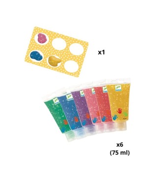 Colores 6 Tubos de pintura para dedos -