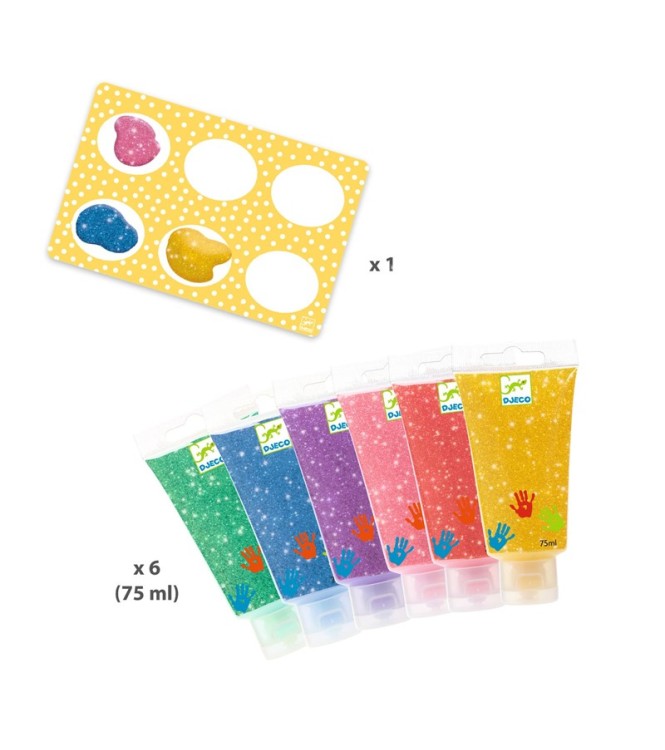 Colores 6 Tubos de pintura para dedos -