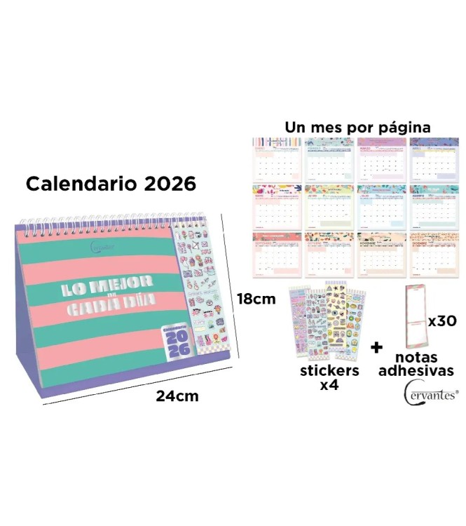 CALENDARIO SOBREMESA CADA DÍA 2026