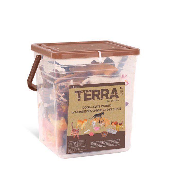Terra Cubo marrón Perro  Gato 60 piezas