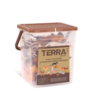 Terra Cubo marrón Perro  Gato 60 piezas