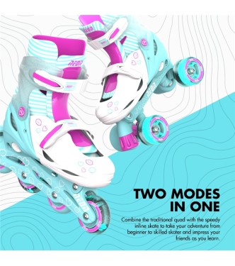 Patines Combo Neón Verde y Rosa T.30-33