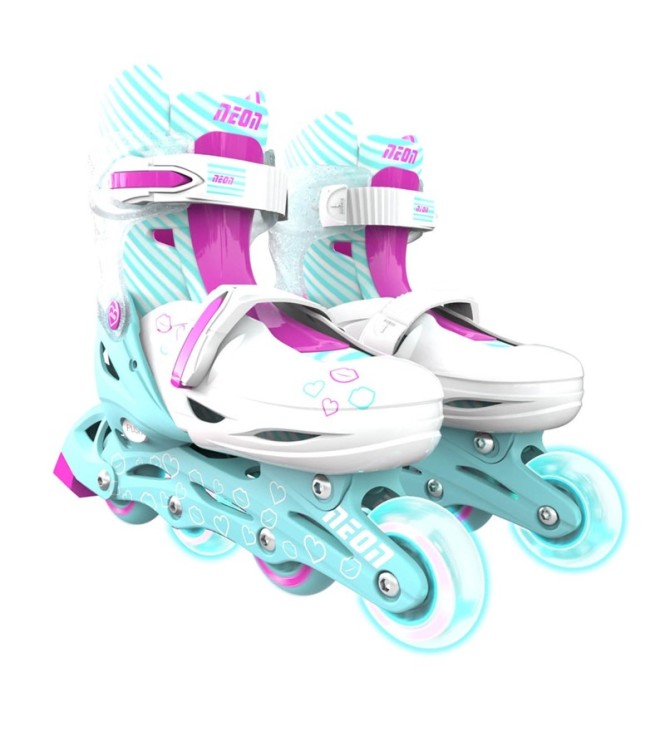 Patines Combo Neón Verde y Rosa T.30-33