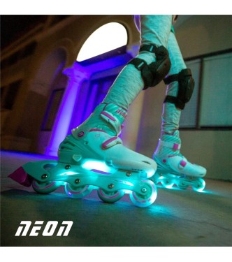 Patines Combo Neón Verde y Rosa T.30-33
