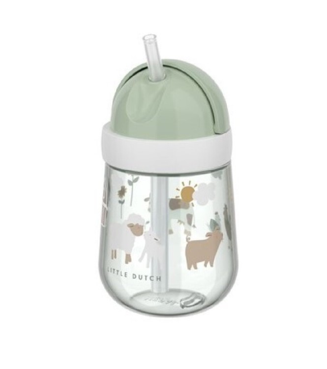 VASO CON PAJITA MIO 300 ML PEQUEÑ GRANJA