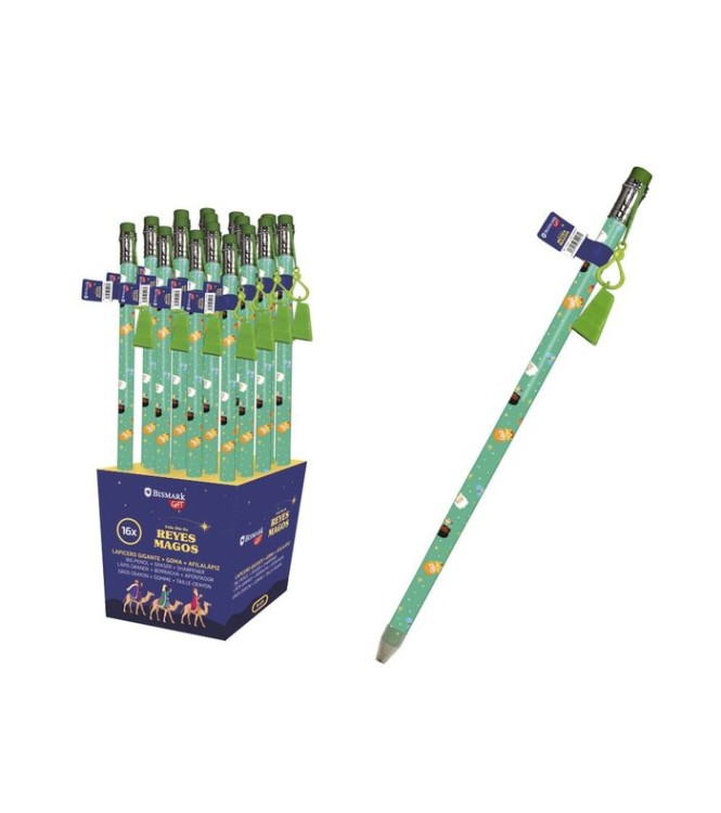 Lápiz Gigante Reyes Magos con Sacapuntas