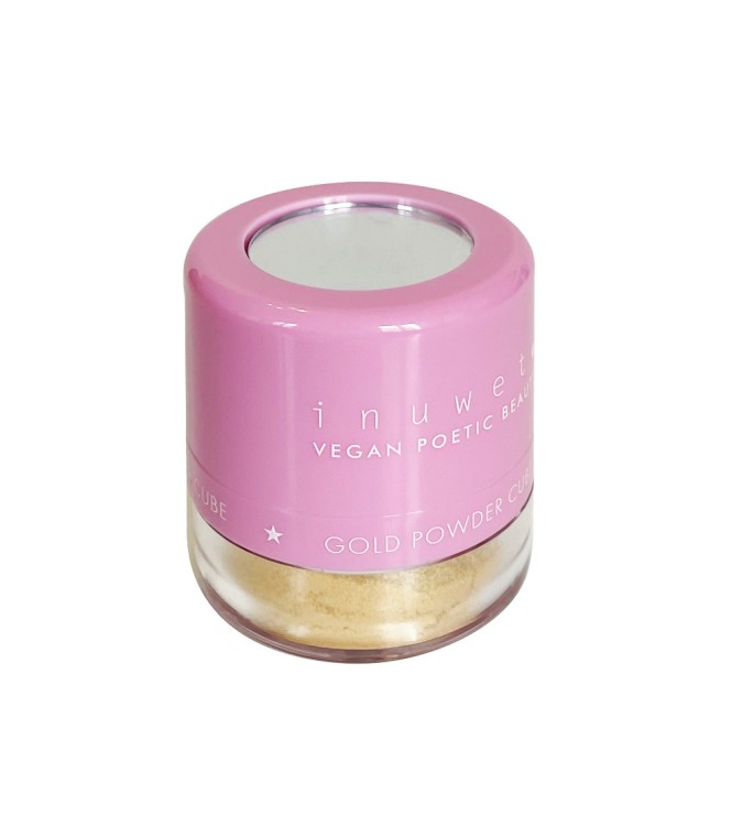 Polvos dorados brillantes de maquillaje