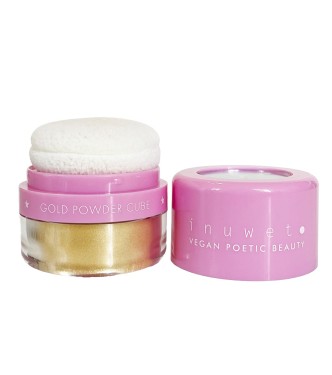 Polvos dorados brillantes de maquillaje