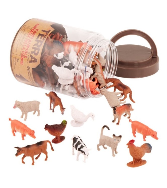 Terra Bote de 60 animales de la granja