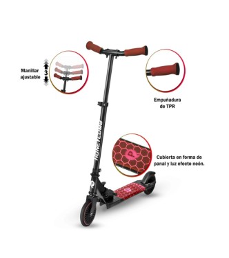 Honeycomb Scooter con LED - Rojo