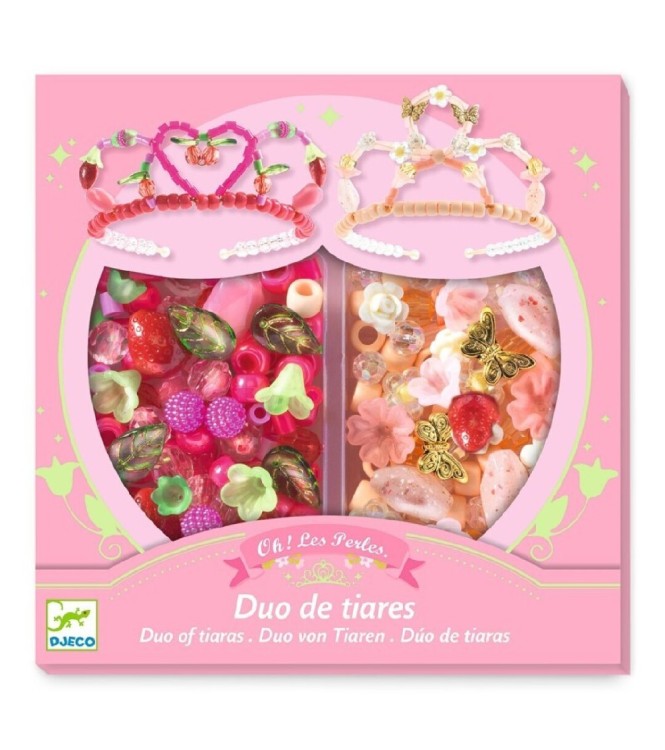 Perlas dúo de tiaras Rosa