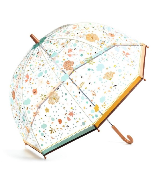 Paragüas grande transparente flores pequ