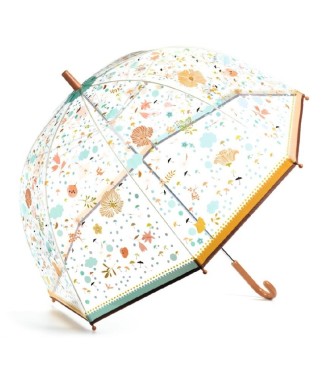 Paragüas grande transparente flores pequ