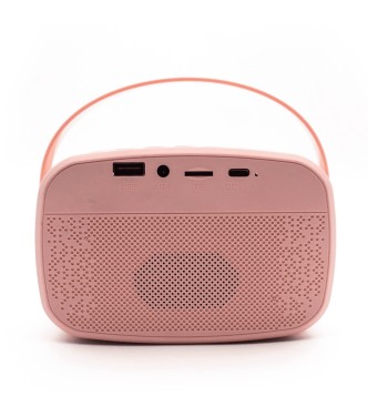 Karaoke con luz y 2 micrófonos  ROSA