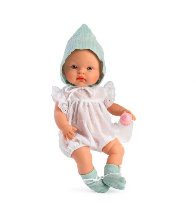 Alex 36 CM - Ranita Plumeti Blanca Gorro