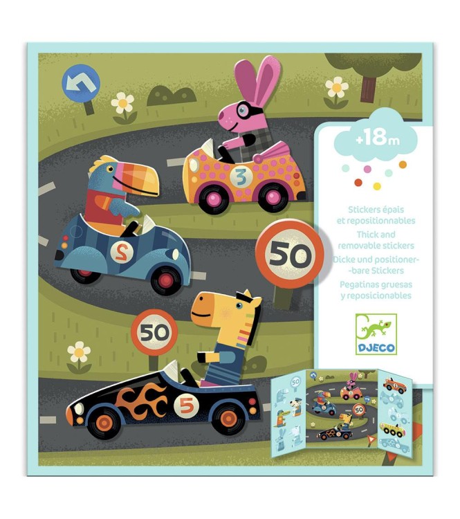 Pegatinas reposicionables Los Coches