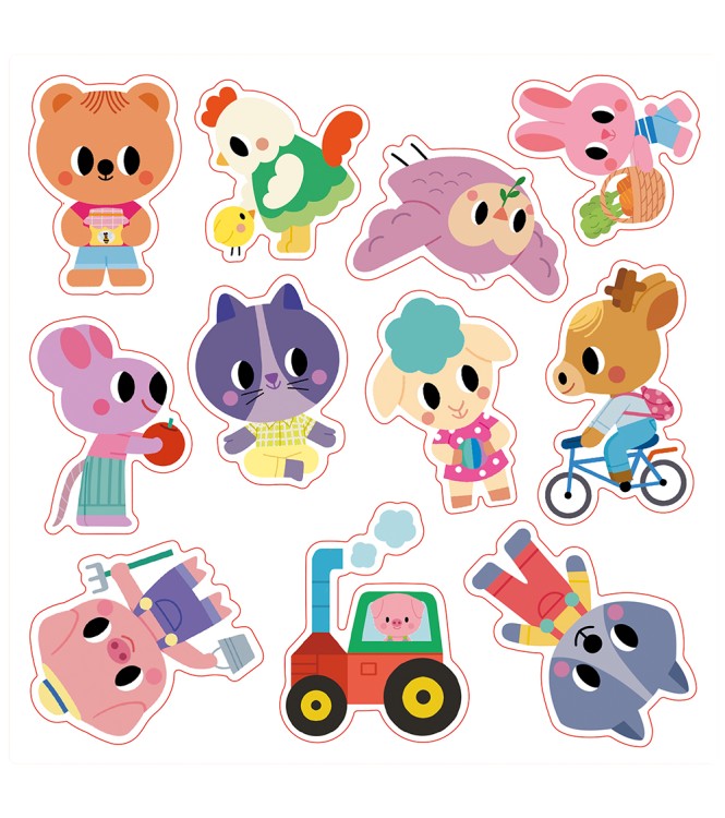 Pegatinas reposicionables Granja