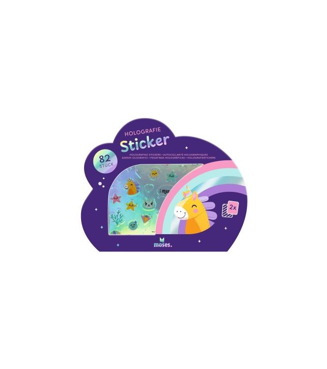 Sticker Holografie Unicornio