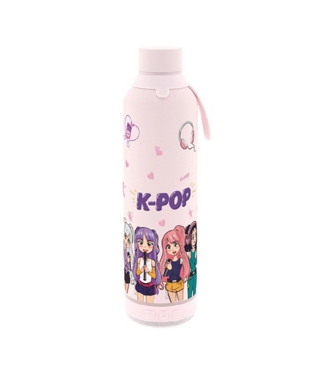 BOTELLA 600ML CON ALTAVOZ PINK K-POP