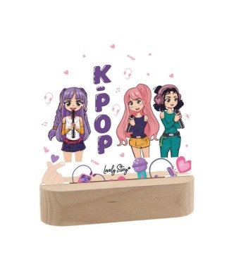 Lámpara de madera con rotulador pers.