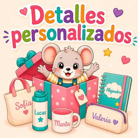 Detalles personalizados, en papelería 13 ratones martos